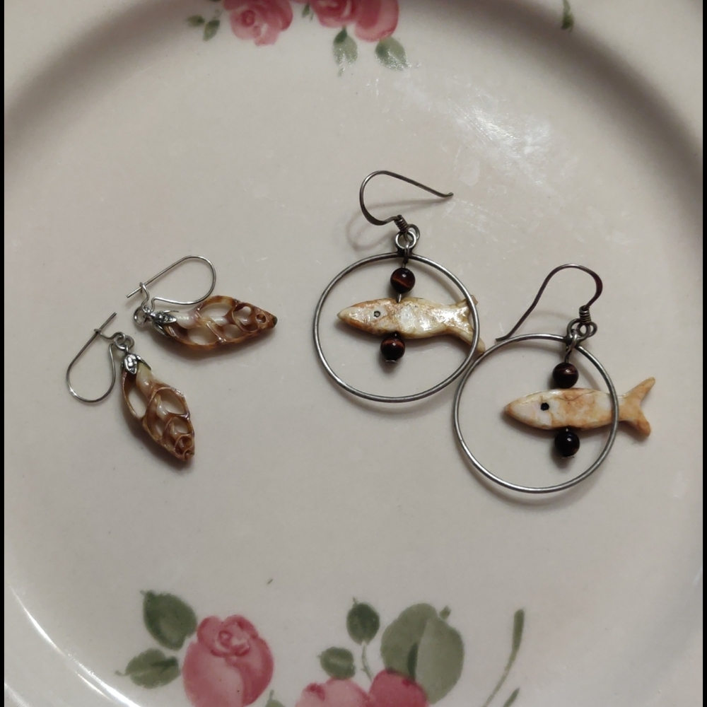 Sterling silver Two pairs of cute dangly earrings